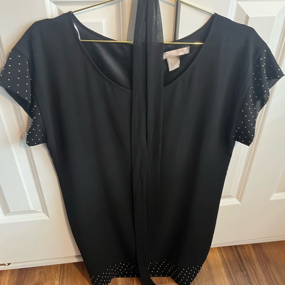 Forever 21 Black Blouse with Silver Tag